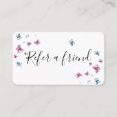 Schöne Rosa und Blauer Schmetterling-Karte Visitenkarte (Vorderseite)