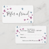 Schöne Rosa und Blauer Schmetterling-Karte Visitenkarte (Vorne/Hinten)