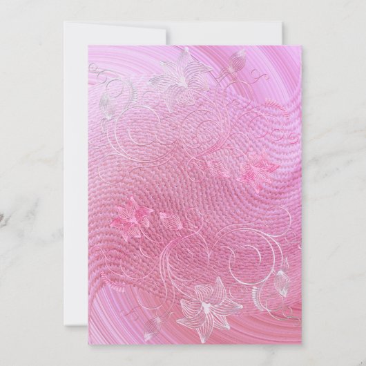 Schöne Rosa- und Blumendusche Einladung (Rückseite)