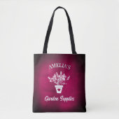Schöne rosa und florale personalisierte Tasche (Vorderseite)