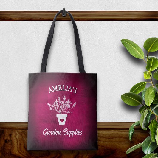Schöne rosa und florale personalisierte Tasche