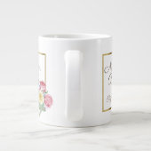 Schöne rosa und gelbe Blumenbrille Jumbo-Tasse (Rückseite)