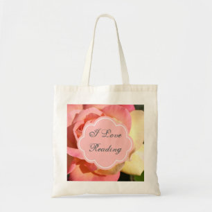 Schöne rosa und gelbe Rosenblume, individuell Tragetasche