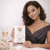 Schöne rosa und orange Tulpe 40. Geburtstag Einladung