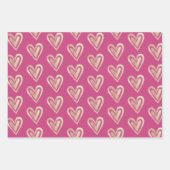 Schöne Rosa und Rose Goldene Herzen Geschenkpapier Set (Vorderseite)