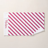 Schöne rosa und rote Streifen Badhandtuch Set (Handtuch)