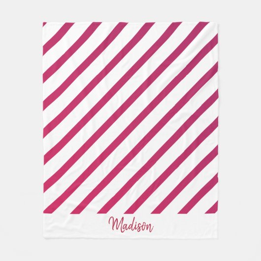 Schöne rosa und rote Streifen Fleecedecke (Vorderseite)