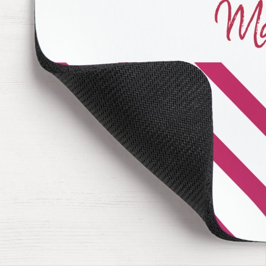 Schöne rosa und rote Streifen Mousepad (Ecke)