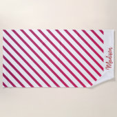Schöne rosa und rote Streifen Strandtuch (Vorderseite)