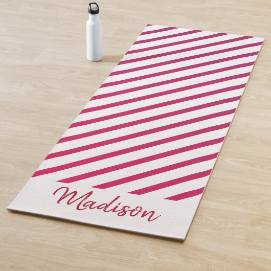 Schöne rosa und rote Streifen Yogamatte (Beispiel)