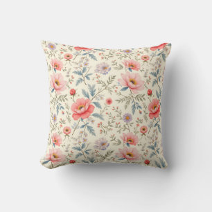 Schöne rosa und weiße Blumen Kissen
