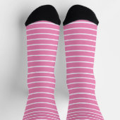 Schöne, rosa und weiße Streifen Trendy bunt Socken (Oben)