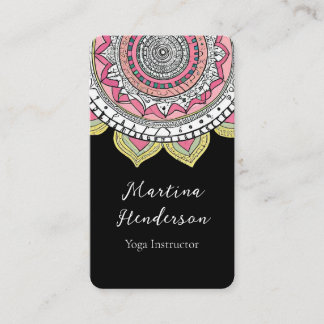 Schöne rosa und weiße Yoga-Visitenkarte Visitenkarte