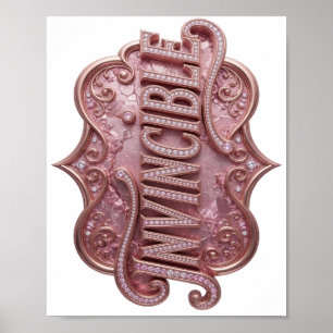 Schöne rosa unverwüstliche kühne Gestaltung Poster