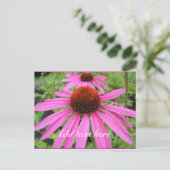 schöne rosa violette Blumen Postkarte (Stehend Vorderseite)