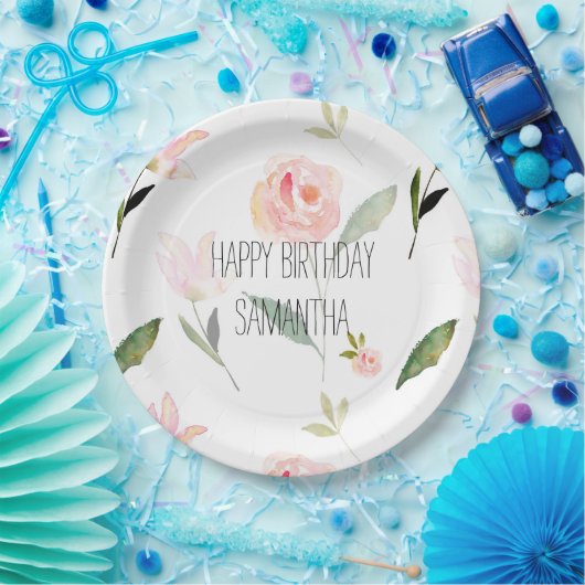 Schöne rosa Wasserfarbe Pappteller (Party)