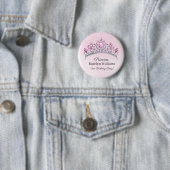 Schöne rosa Wasserfarbe Prinzessin Geburtstag Button (Beispiel)
