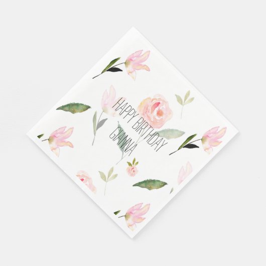 Schöne rosa Wasserfarbe Serviette (Ecke)