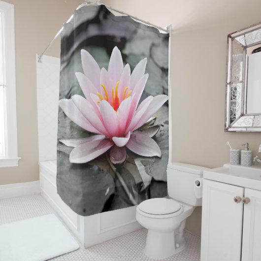 Schöne rosa Wasserlilie Duschvorhang (Beispiel)