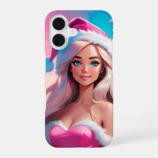 Schöne rosa Weihnachtsgirl 01 iPhone 16 Hülle