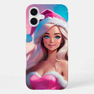 Schöne rosa Weihnachtsgirl 01 iPhone 16 Plus Hülle