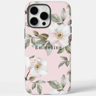 Schöne rosa weiße Blumen   iPhone 16 Pro Max Hülle