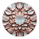 Schöne rosa-weiße Perlen-Inspiration Keramikknauf (Vorderseite)