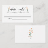 Schöne rosa Wildblume Date Night Ideas. Datum jar Begleitkarte (Vorne/Hinten)