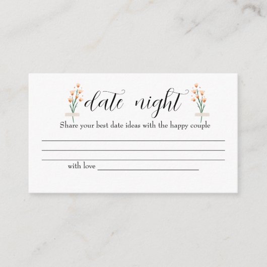 Schöne rosa Wildblume Date Night Ideas. Datum jar Begleitkarte (Vorderseite)