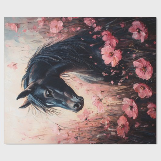 Schöne Rosa Wildblumen Dekoupage Geschenkpapier (Flach)