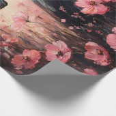 Schöne Rosa Wildblumen Dekoupage Geschenkpapier (Ecke)