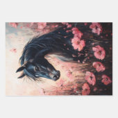 Schöne Rosa Wildblumen Dekoupage Geschenkpapier Set (Vorderseite 3)