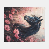 Schöne Rosa Wildblumen Fleecedecke (Vorderseite (Horizontal))