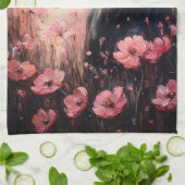 Schöne Rosa Wildblumen Geschirrtuch (Gefaltet)