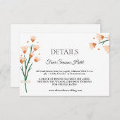 Schöne rosa Wildblumen Hochzeitsdetails Einschließ RSVP Karte (Vorne/Hinten)