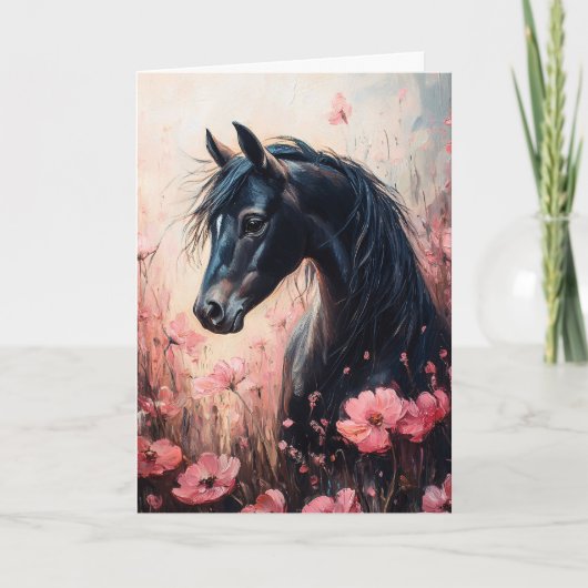 Schöne Rosa Wildblumen Karte (Vorderseite)