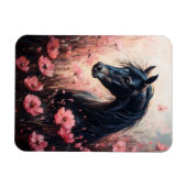 Schöne Rosa Wildblumen Magnet (Horizontal)
