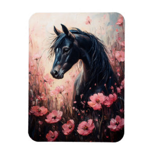 Schöne Rosa Wildblumen Magnet