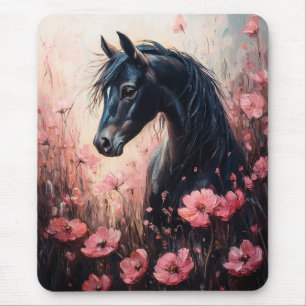 Schöne Rosa Wildblumen Mousepad