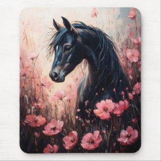 Schöne Rosa Wildblumen Mousepad
