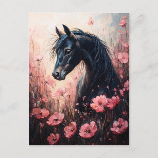 Schöne Rosa Wildblumen Postkarte