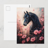 Schöne Rosa Wildblumen Postkarte (Vorne/Hinten)