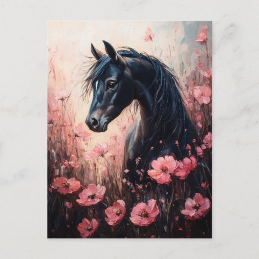 Schöne Rosa Wildblumen Postkarte (Vorderseite)