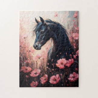 Schöne Rosa Wildblumen Puzzle