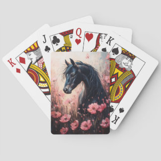 Schöne Rosa Wildblumen Spielkarten