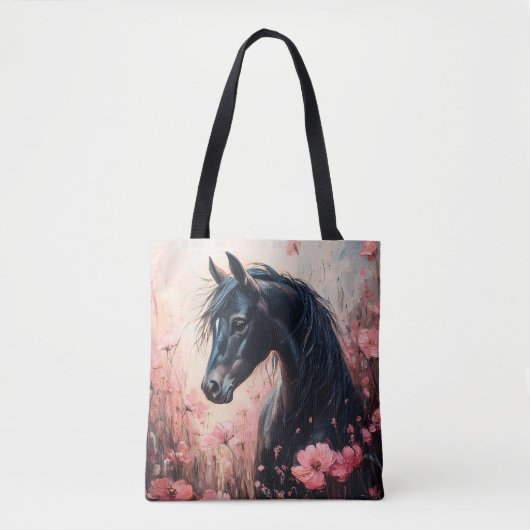 Schöne Rosa Wildblumen Tasche (Vorderseite)