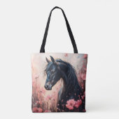Schöne Rosa Wildblumen Tasche (Rückseite)