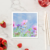 Schöne rosa wilde Blumenwiese Serviette (Beispiel)