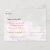 schöne rosa wilde Rose Blume Hochzeit speichern da Ankündigungspostkarte (Rückseite)