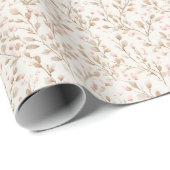 Schöne Rosafarben Creme Blumen Hochzeitsshower Geschenkpapier (Rolleneckpunkt)